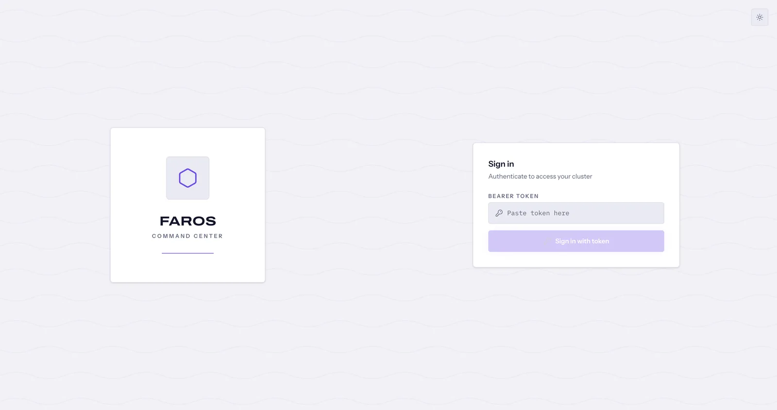 The local hub’s sign-in page accepts the static token.